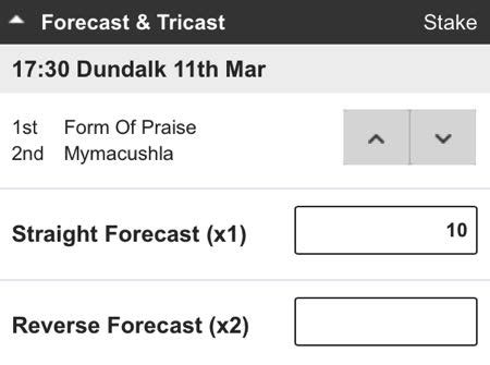straight forecast bet calculator.